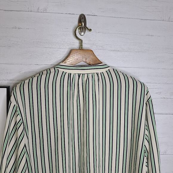 Cremieux Longsleeve Striped Blouse Size Medium - Picture 8 of 11
